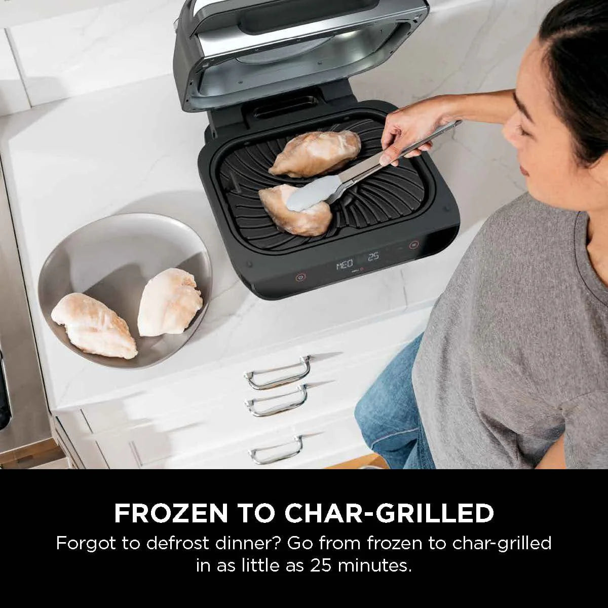 Foodi Smart XL 4-in-1 Indoor Grill with 4-Quart Air Fryer, Roast, Bake, and Smart Cook System, FG550