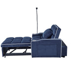 Gewnee 55'' Modern Convertible Velvet Sofa Bed with Pull-Out Twin Bed, Adjustable Backrest for Living Room, Office (Dark Gray)