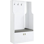 AC01030 - Hall Tree, White High Gloss Finish - Buck II