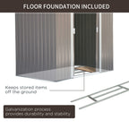 Outsunny 7' x 4' Metal Storage Shed Organizer, Garden Tool House with 4 Vents and 2 Sliding Doors for Backyard, Patio, Garage, Lawn, Dark Gray