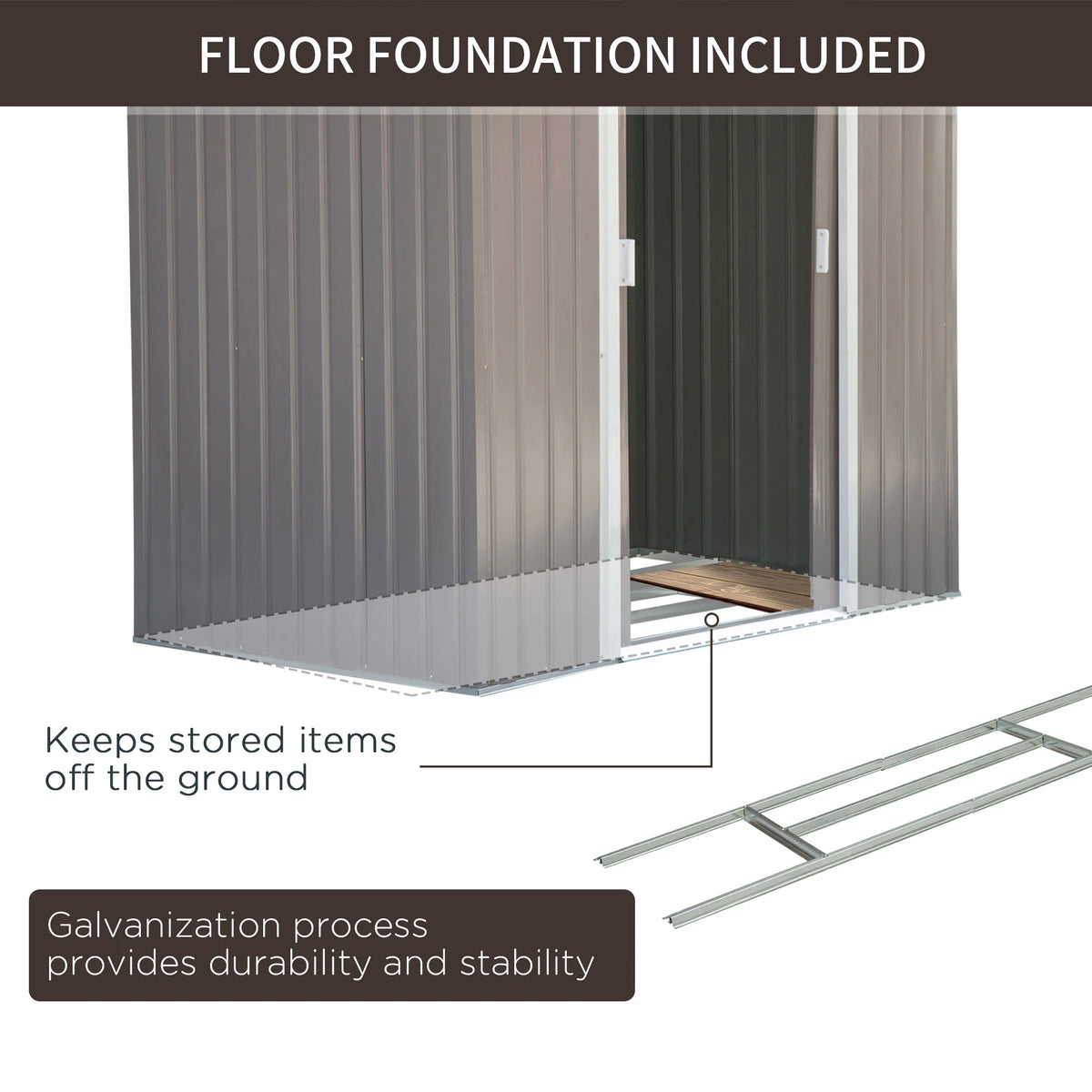 Outsunny 7' x 4' Metal Storage Shed Organizer, Garden Tool House with 4 Vents and 2 Sliding Doors for Backyard, Patio, Garage, Lawn, Dark Gray