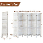 6-Panel Room Divider with Shelves5.6ft Tall Folding Privacy Screen Panels, Room Divider Wall, Divider for Room Separation, Room Divider ShelvesEffectively Block SightNatural