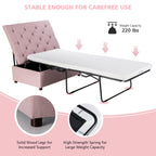 Costway Modern Solid Wood Folding Beds with Ottoman, Grey