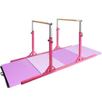 Costway Kids Gymnastics Parallel Bars Double Horizontal Bars Adjustable Width Height