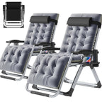 NAIZEA 2 Pack Zero Gravity Chair, Foldable Portable Lawn Recliner with Cushion, Headrest, Cup Holder, Black