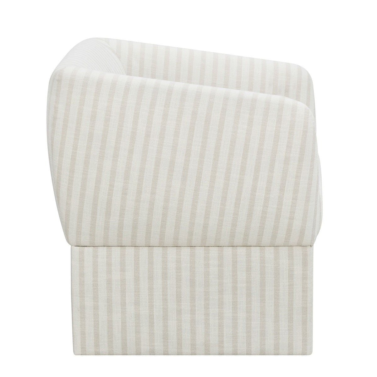Beautiful Small Space Accent Chair by Drew Barrymore, Beige and White Linen