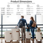 Luggage Sets,4-Piece Lightweight Suitcase Set with 4 Packing Cubes and TSA Lock, Hardshell Suitcases with Spinner Wheels, (16/20/24/28 ),Brown