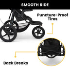 Jeep TurboGlyde Jogging Stroller by Delta Children, Black