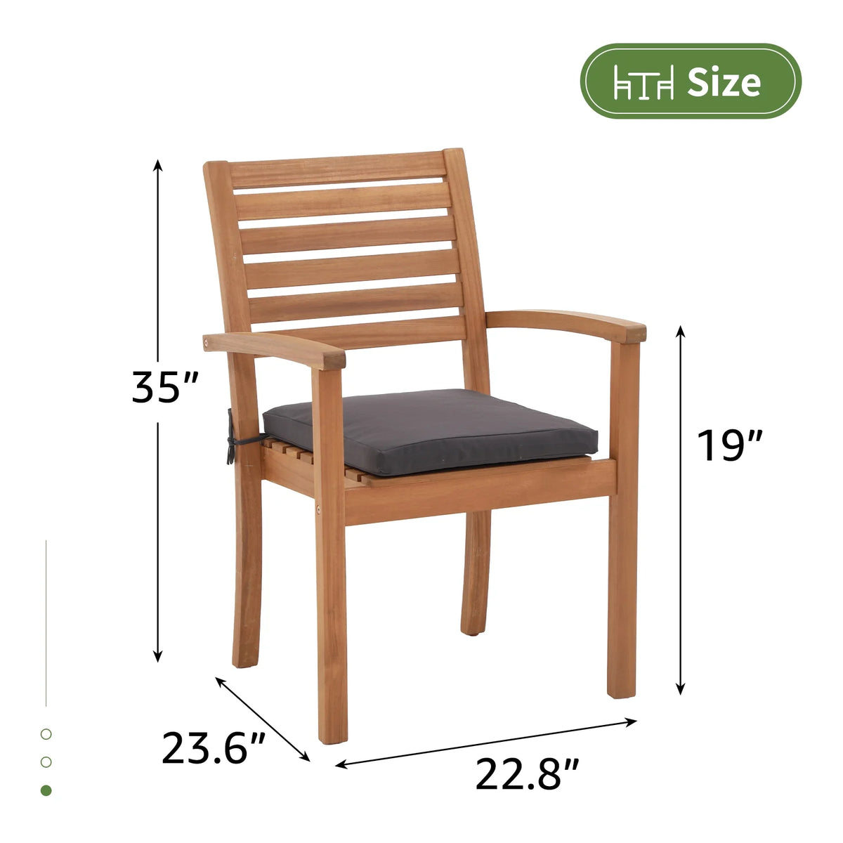 7 Piece Patio Dining Set, Outdoor Acacia Wood Furniture Set, Extendable Rectangular Table and 6 Stackable chairs w/Removeable Fabric Cushion, FSC Certified, for Deck Garden Backyard