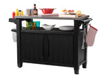 Unity XL Resin Serving Station, All-Weather Plastic and Metal Grill, Storage and Prep Table, Graphite