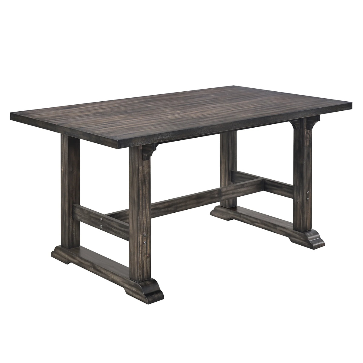 Harper & Bright Designs Farmhouse 7 Pieces Extendable Dining Table Set for 6, Solid Wood Kitchen Table with Butterfly Leaf and 6 Upholstered Chairs, Brown