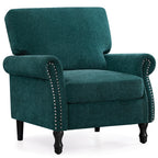 COOLHUT Modern Accent Chair Armchair, Linen Fabric Upholstered Comfy Single Sofa with Solid Wood Frame for Living Room, Gray