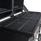 Dual Fuel Gas & Charcoal Combo Grill, Black with Stainless