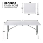 Magshion 11 Pieces 6 Ft Plastic Foldable Card Table and Chair Set�?Portable Folding Table with Handle Picnic Desk and Folding Chairs with Backrest, Black