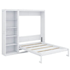 YunNianYang Queen Size Gray Murphy Bed Wall Bed with Shelves