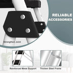 HBTower Folding 5-Step Ladder, 330lbs, with Handrails and Tool Tray and Anti-Slip Pedal, White