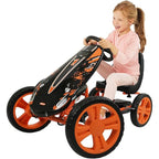 Hauck Speedster Pedal Go Kart w/ Adjustable Bucket Seat for Kids Ages 4 to 8, Fire Rescue
