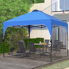 Ainfox 8'x8' Pop Up Canopy Tent, Easy-Setup Gazebo, Outdoor Canopy with 3 Adjustable Heights for Events, Parties, Camping, Blue