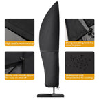 Homitt Patio Umbrella Cover, Cantilever Outdoor Umbrellas Cover, for 7ft to 11ft Offset Market Durable Umbrella Cover, Parasol Waterproof Umbrellas Cover with Zipper
