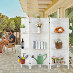6-Panel Room Divider with Shelves5.6ft Tall Folding Privacy Screen Panels, Room Divider Wall, Divider for Room Separation, Room Divider ShelvesEffectively Block SightNatural