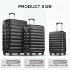 9 Piece Luggage Sets, Hard 20 24 28 inch Luggage with 6 Pieces Organize Bags Travel Suitcases Sets with Wheels, Rose