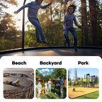 Maxkare 8FT Trampoline with Enclosure & Ladder for Adults & Kids Indoor Outdoor Play, 264 LBS Capacity