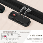 Sunbee Luggage Sets 3 Piece Hardshell Luggage Hardside Luggage Set Lightweight Suitcases with Spinner Wheels, TSA Lock