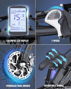 Dual Motor PEAK 3000W Electric Bike for Adults,31mph 48V 23Ah Electric Bicycle,26" Fat Tire Mountain Bike UL2849