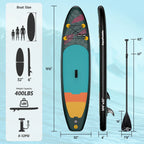 LNOW 10'6 Inflatable Stand Up Paddle Board  6' Thick SUP Paddle Board with Paddleboard Accessories Triple Action Pump