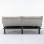 PAPROOS Convertible Sofa Bed, Folding Futon Sofa Bed, Upholstered Sofa Bed Couch, Loveseat Sleeper Sofa for Small Space, Apartment, Living Room, Cream