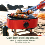Cuisinart Venture? Portable Gas Grill, Small Camping Grill with Cutting Board and Handle