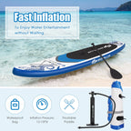 Goplus 10.5�?Inflatable Stand Up Paddle Board 6" Thick SUP W/Carrying Bag Aluminum Paddle