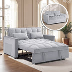 Gewnee 55'' Modern Convertible Velvet Sofa Bed with Pull-Out Twin Bed, Adjustable Backrest for Living Room, Office (Dark Gray)