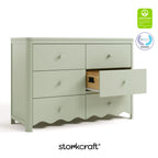 Storkcraft Casablanca 6 Drawer Nursery Dresser, Sage