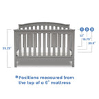 Delta Children Waverly 6-in-1 Convertible Baby Crib. Grey