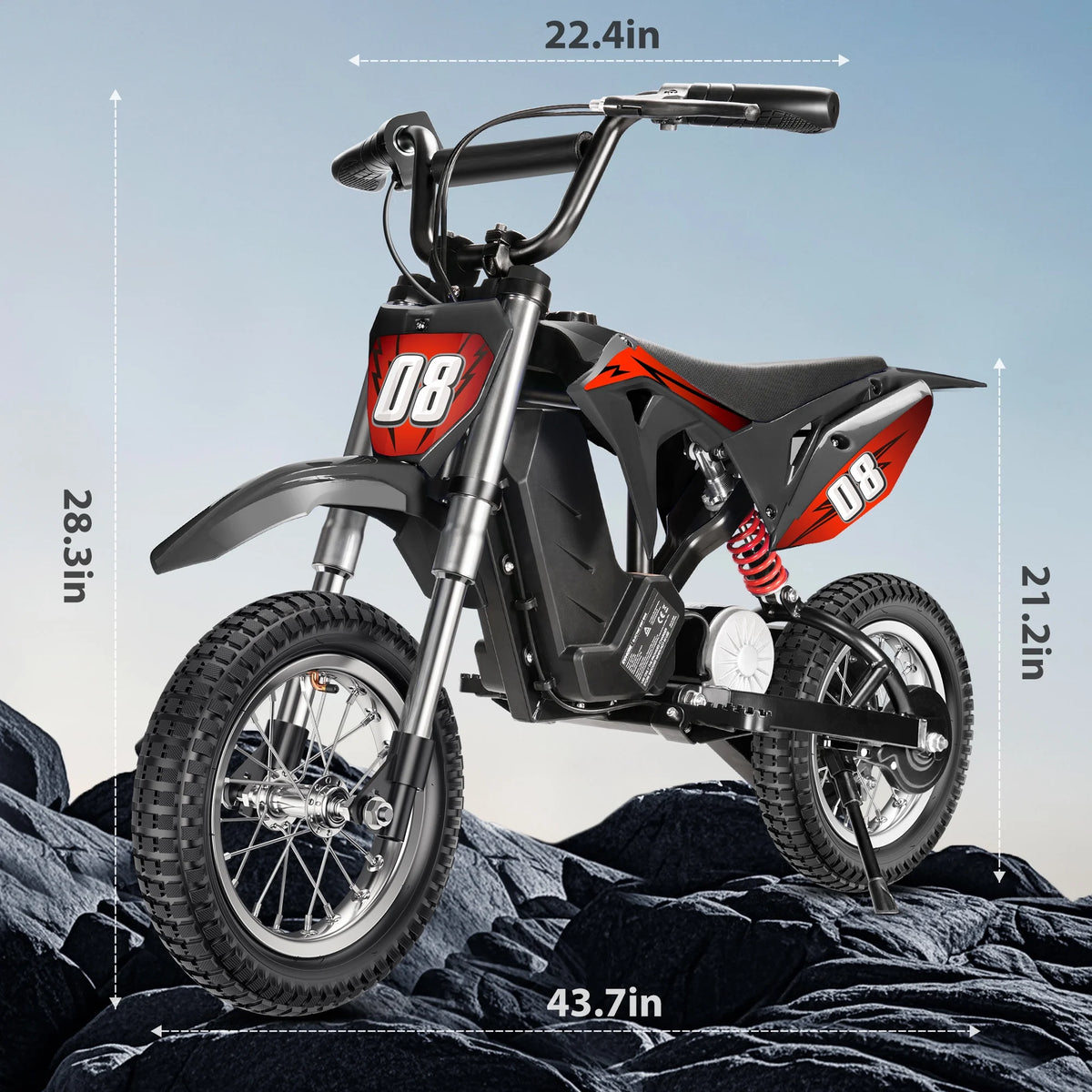 36V Kids Electric Dirt Bike,Fast Speed Electric Motorcycle Up to 16 MPH & 10 Miles Long-Range, 3-Speed Modes, Twist Grip Throttle, Dual Suspension & Brakes for Kids Ages 5-10 Ride on Toys