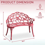 Ktaxon Outdoor Patio Park Garden Bench Courtyard Leisure Rose Cast Aluminum, Outdoor Loveset, Bronze