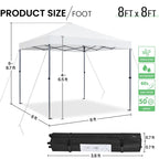 Renwick 8x8 Ft Instant Pop Up Canopy with One Push To Lock Setup Mechanism, Blue