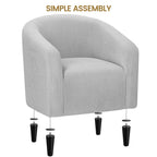 Yaheetech Upholstered Club Chair Accent Barrel Chair, Ivory