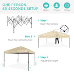 Best Choice Products 12x12ft Easy Setup Pop Up Canopy w/ 1-Button Setup, Wheeled Case, 4 Weight Bags - Navy Blue