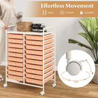 Costway 20 Drawer Rolling Storage Cart Tools Scrapbook Paper Office School Organizer Yellow