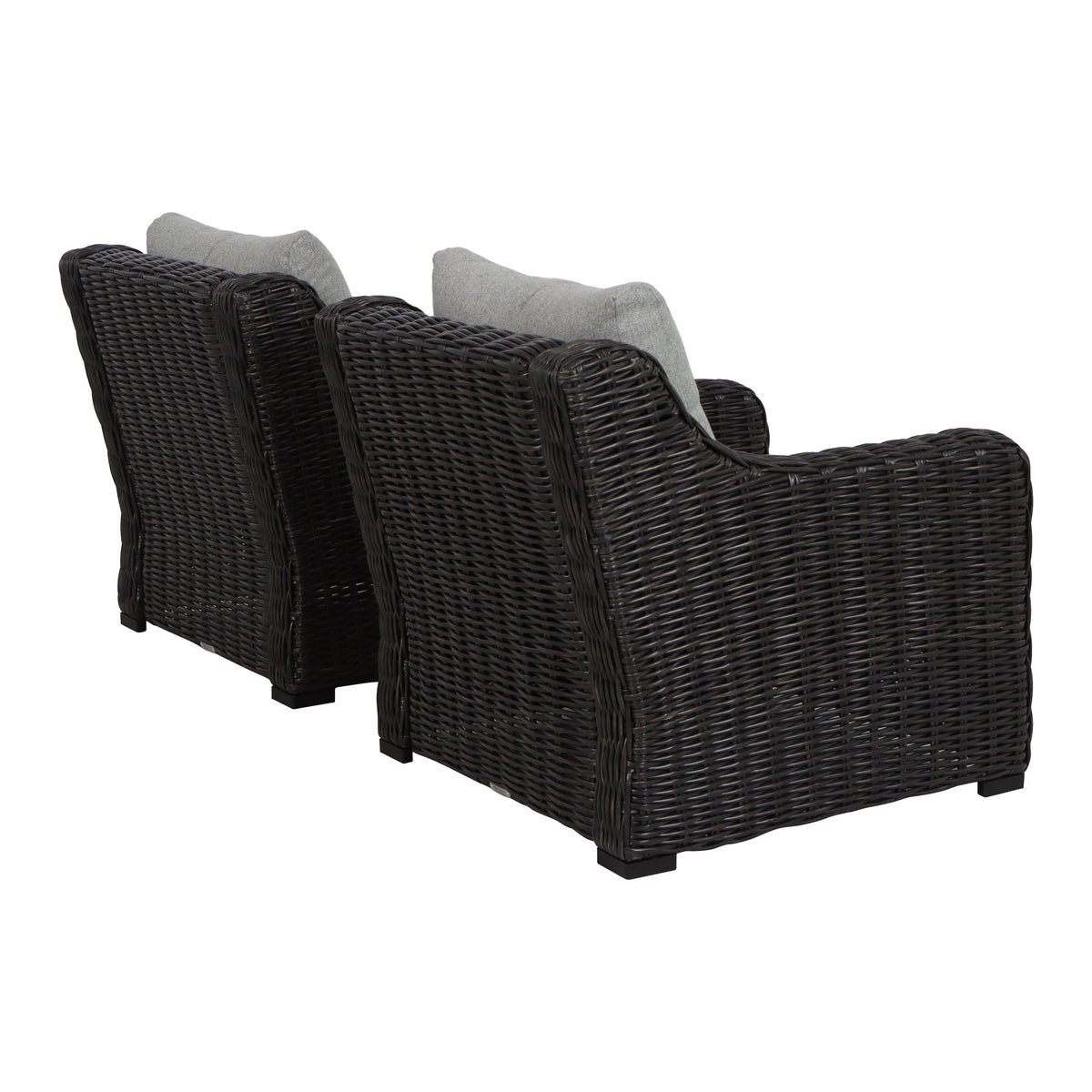 Better Homes & Gardens Bellamy  2-Pack Outdoor Wicker Club Lounge Patio Chairs, Dark Brown