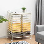 Costway 20 Drawer Rolling Storage Cart Tools Scrapbook Paper Office School Organizer Yellow