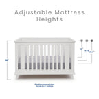 Delta Children Ava 3-in-1 Convertible Baby Crib. White