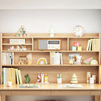BALANBO Solid Wood Kids Desk and Chair Set with Hutch,Study Computer Desk with Drawers, Extra Large Two Person Study Desk Writing Table, Student White Desk with Bookshelf for Bedroom,Study Room,White