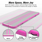 WARMOUNTS Tumbling Mat, 10 ft Inflatable Air Gymnastics Training Mats w/ Electric Pump, 4'' Thick Tumble Track for Home, Gym, Cheerleading, Water, Outdoor