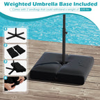 Costway 10 FT Solar Offset Hanging Umbrella Patio Cantilever Umbrella with 32 LED Lights Brown
