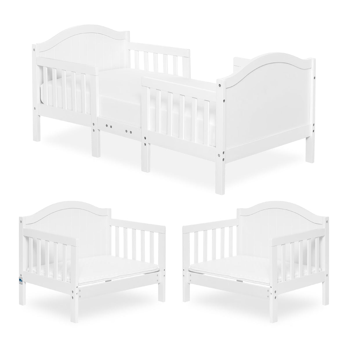 Dream On Me Portland 3 in 1 convertible Toddler Bed, Steel Grey