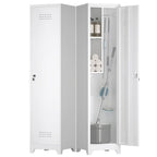Marcree 65" H Slim Broom Storage Cabinet, Metal Broom Closet with Shelves and Hanging Rod, Utility Cabinet for Brooms and Mops, Tall Cleaning Storage Cabinet for Kitchen, Pantry, Office, Shop, Garage