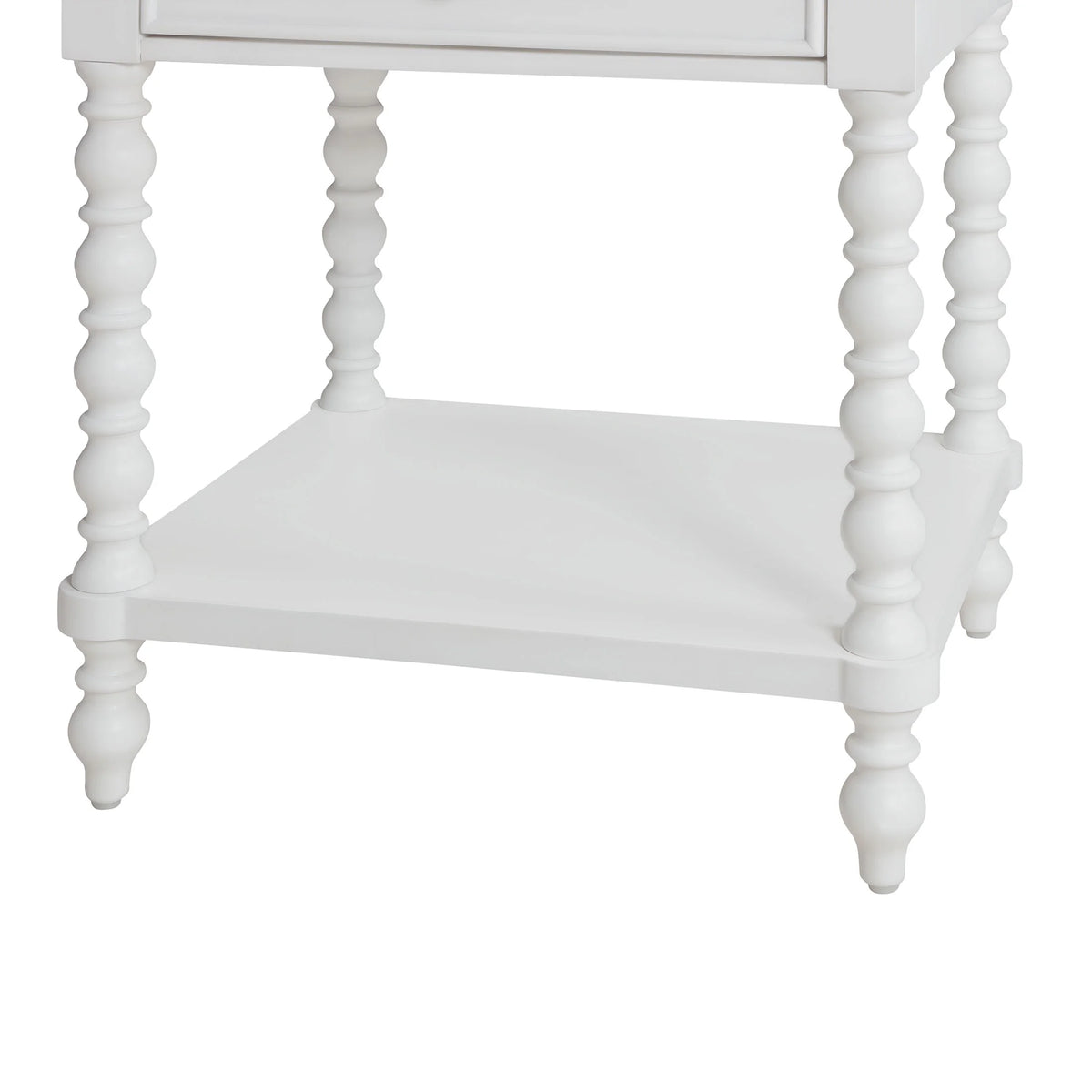 Pioneer Woman Harper Spindle Nightstand with USB Charging Ports, Adults and Teens, White Finish